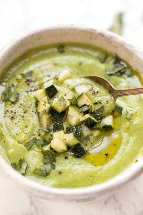 Chilled Avocado and Zucchini Soup
