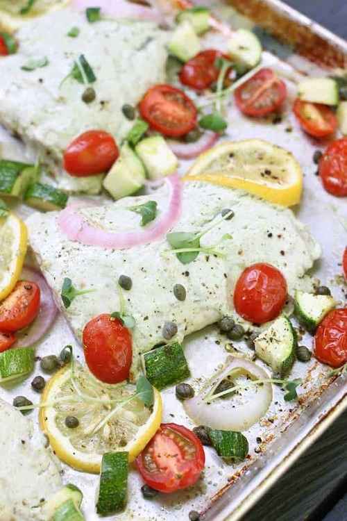 Sheet Pan Mediterranean Snapper
