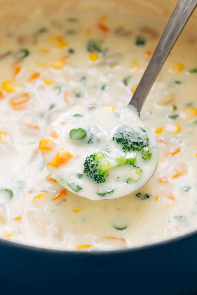 creamy soup made with vegetables